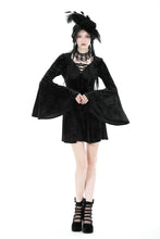 Load image into Gallery viewer, Gothic rose velvet big sleeve dress DW878