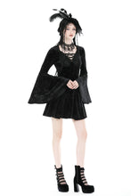 Load image into Gallery viewer, Gothic rose velvet big sleeve dress DW878