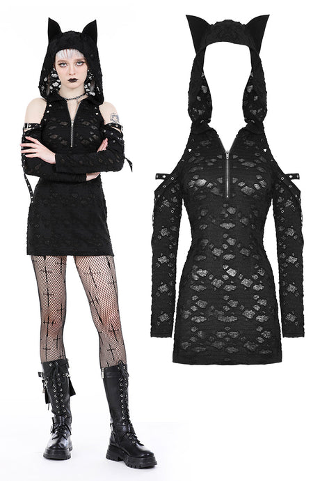 Punk devil cat slim dress DW940