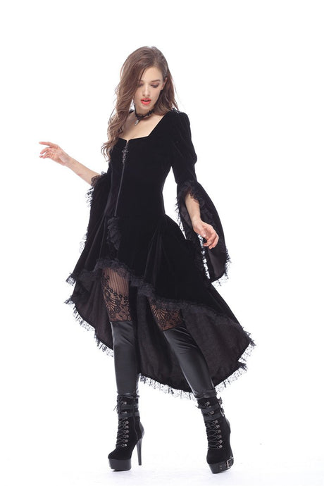 Gothic noble velvet pleated cocktail jacket JW104 - Gothlolibeauty