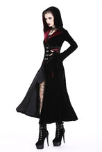 Load image into Gallery viewer, DARK IN LOVE Gothic Black red button lace-up long jacket JW164 - Gothlolibeauty