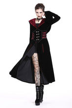 Load image into Gallery viewer, DARK IN LOVE Gothic Black red button lace-up long jacket JW164 - Gothlolibeauty