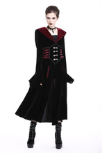 Load image into Gallery viewer, DARK IN LOVE Gothic Black red button lace-up long jacket JW164 - Gothlolibeauty