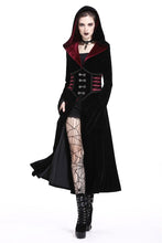 Load image into Gallery viewer, DARK IN LOVE Gothic Black red button lace-up long jacket JW164 - Gothlolibeauty