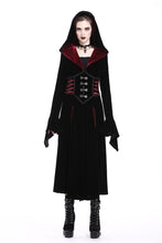 Load image into Gallery viewer, DARK IN LOVE Gothic Black red button lace-up long jacket JW164 - Gothlolibeauty