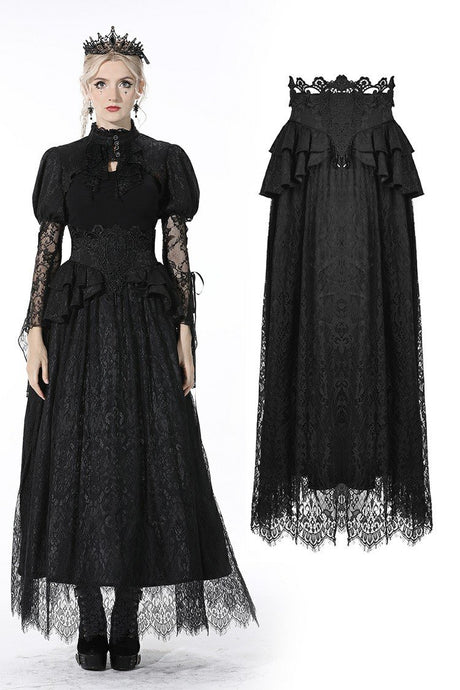 Gothic luxe court jacquard-lace empire waist skirt KW202