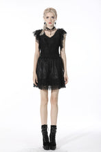 Load image into Gallery viewer, Black lolita lace layered trim mini skirt KW206