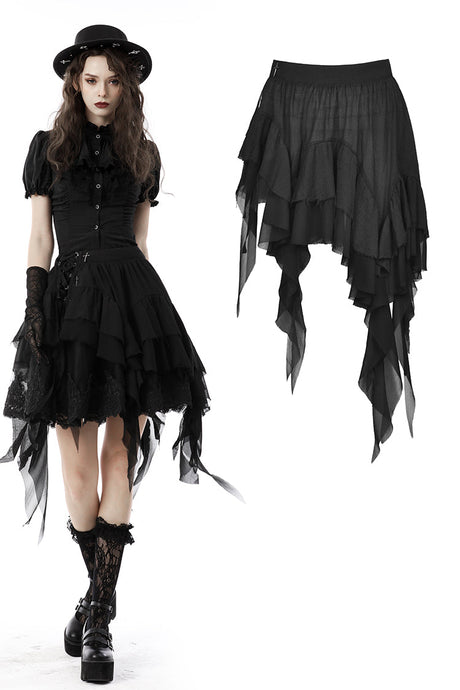 Gothic lolita irregular tasseled skirt KW218