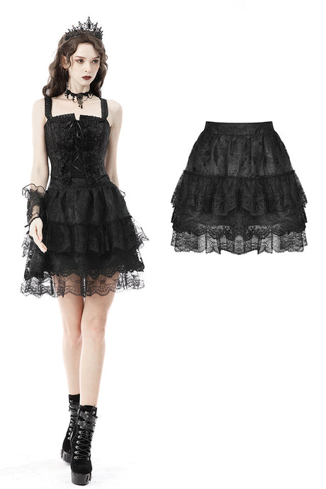 Gothic lolita frilly lace mini skirt KW220