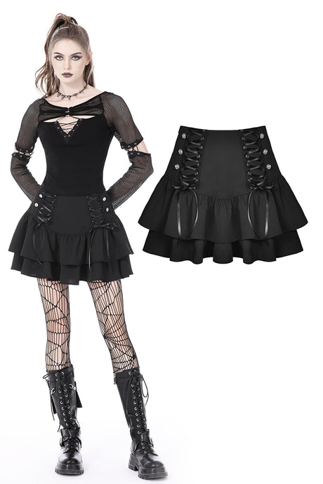 Gothic Lolita Plaid Rabbit Mini Filly Skirt, Dark In