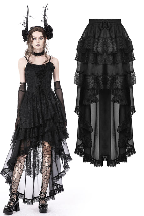 Gothic chiffon high low petticoat KW263