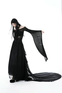 Gothic court frilly tail length skirt KW311