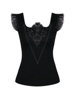 Load image into Gallery viewer, Gothic knitted T-shirt with crumpled swallow shape shoulder TW167 - Gothlolibeauty