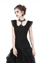 Load image into Gallery viewer, Gothic knitted T-shirt with crumpled swallow shape shoulder TW167 - Gothlolibeauty