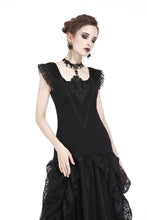 Load image into Gallery viewer, Gothic knitted T-shirt with crumpled swallow shape shoulder TW167 - Gothlolibeauty