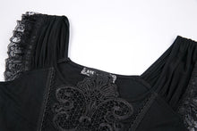 Load image into Gallery viewer, Gothic knitted T-shirt with crumpled swallow shape shoulder TW167 - Gothlolibeauty