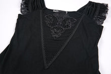 Load image into Gallery viewer, Gothic knitted T-shirt with crumpled swallow shape shoulder TW167 - Gothlolibeauty