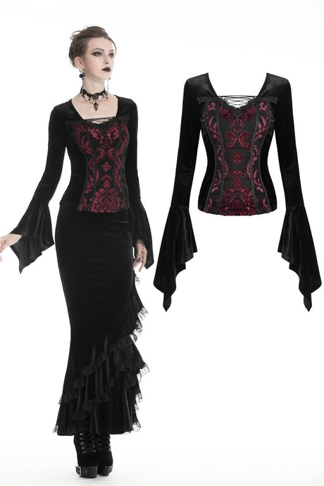 Gothic victorian Black and red T-shirt TW216 - Gothlolibeauty