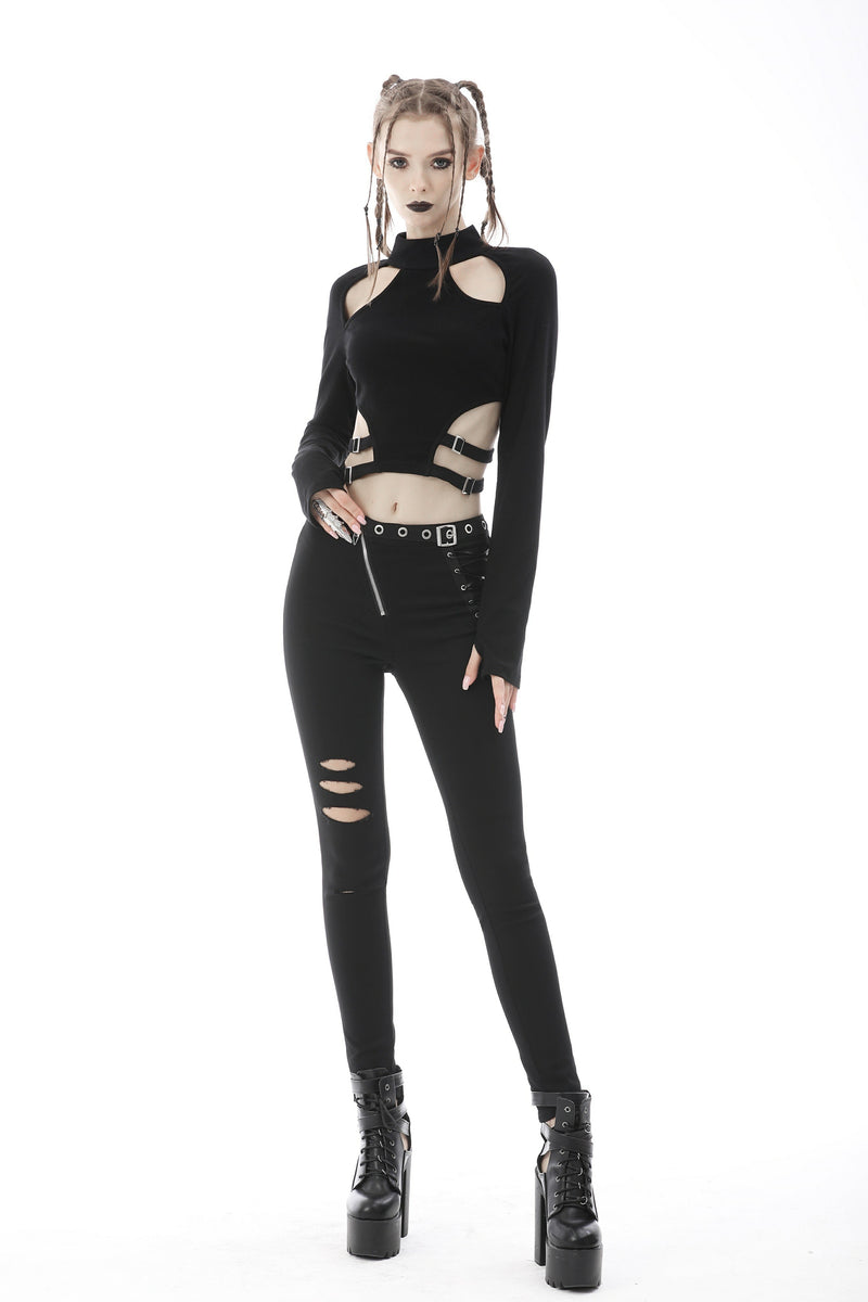 Punk rebel cutout sexy crop top TW345 – DARK IN LOVE