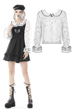 Load image into Gallery viewer, Moon doll printed daily white blouse TW351