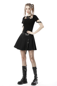 Punk rock girl eyelet cuff top TW394