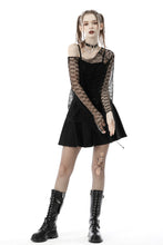 Load image into Gallery viewer, Punk decadent net sloping shoulder T-shirt TW400